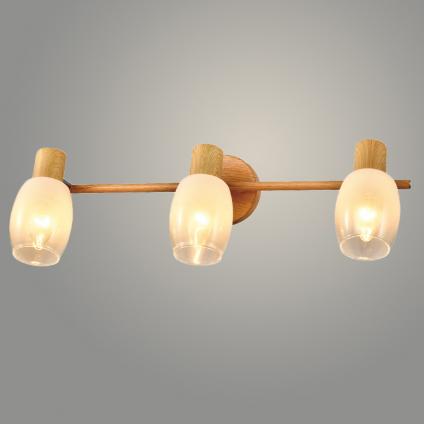 Спот 21390/3 WOOD+CR дерево+хром 3x40W E14 h130, 24